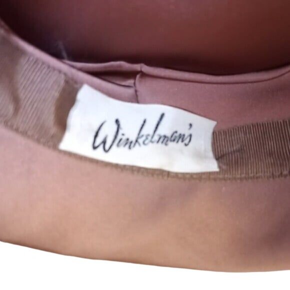 Vintage Blonde Mink Pillbox Hat Golden Tan Satin Trim w/Original Box Winkleman's - Picture 5 of 8